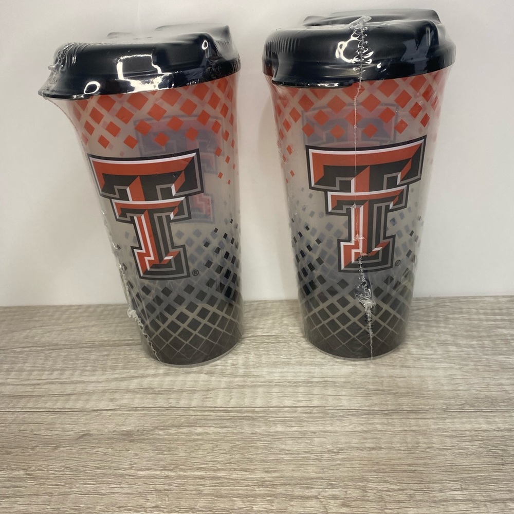 Lot Of 2 Texas Tech Red Raiders Whirley Drink Works 32 Oz Travel Cup New